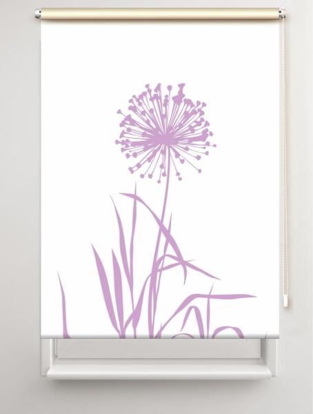 RolloRollo Allium 24 blanco flieder, Rollo, Motivrollo, Rollo mit Druck, Fotorollo, bedrucktes Rollo, Fensterrollo,verdunkelndes Rollo, Sonnenschutz Rollo